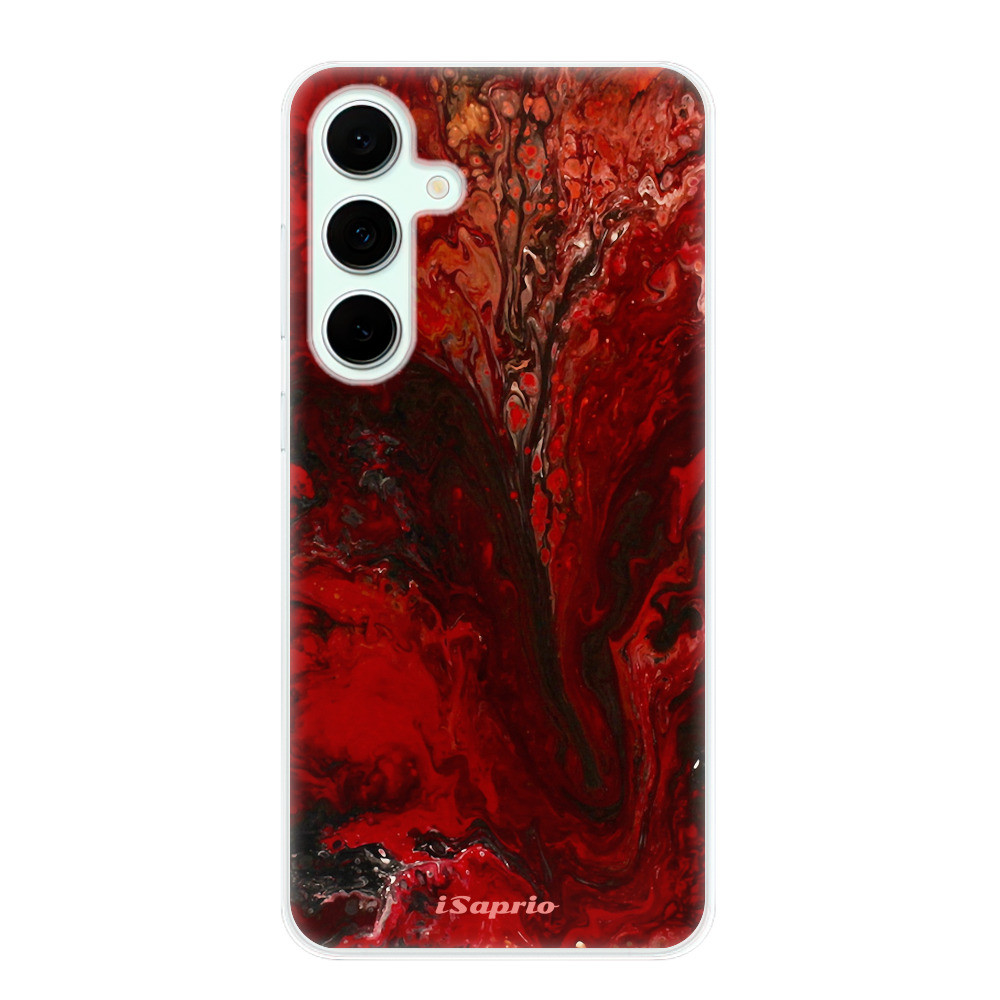 Odolné silikónové puzdro iSaprio - RedMarble 17 - Samsung Galaxy S24 FE