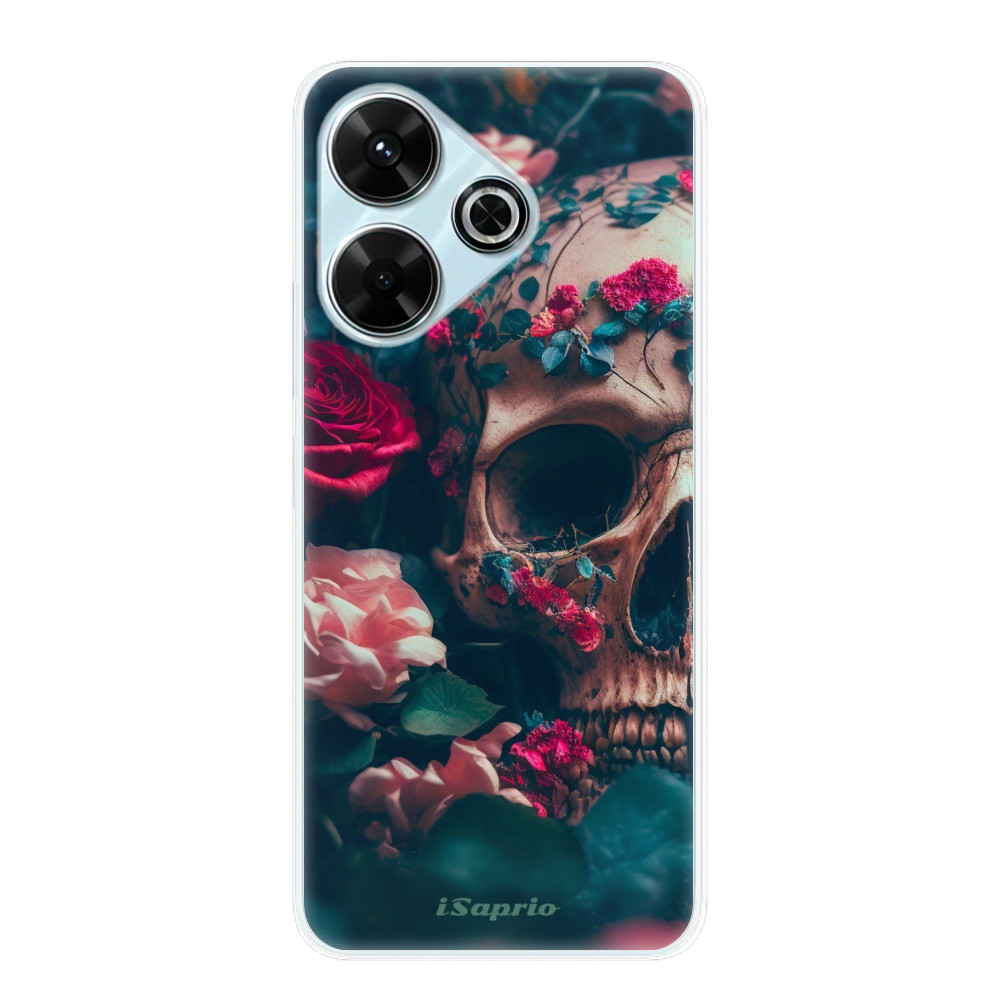 Odolné silikónové puzdro iSaprio - Skull in Roses - Xiaomi Redmi 13