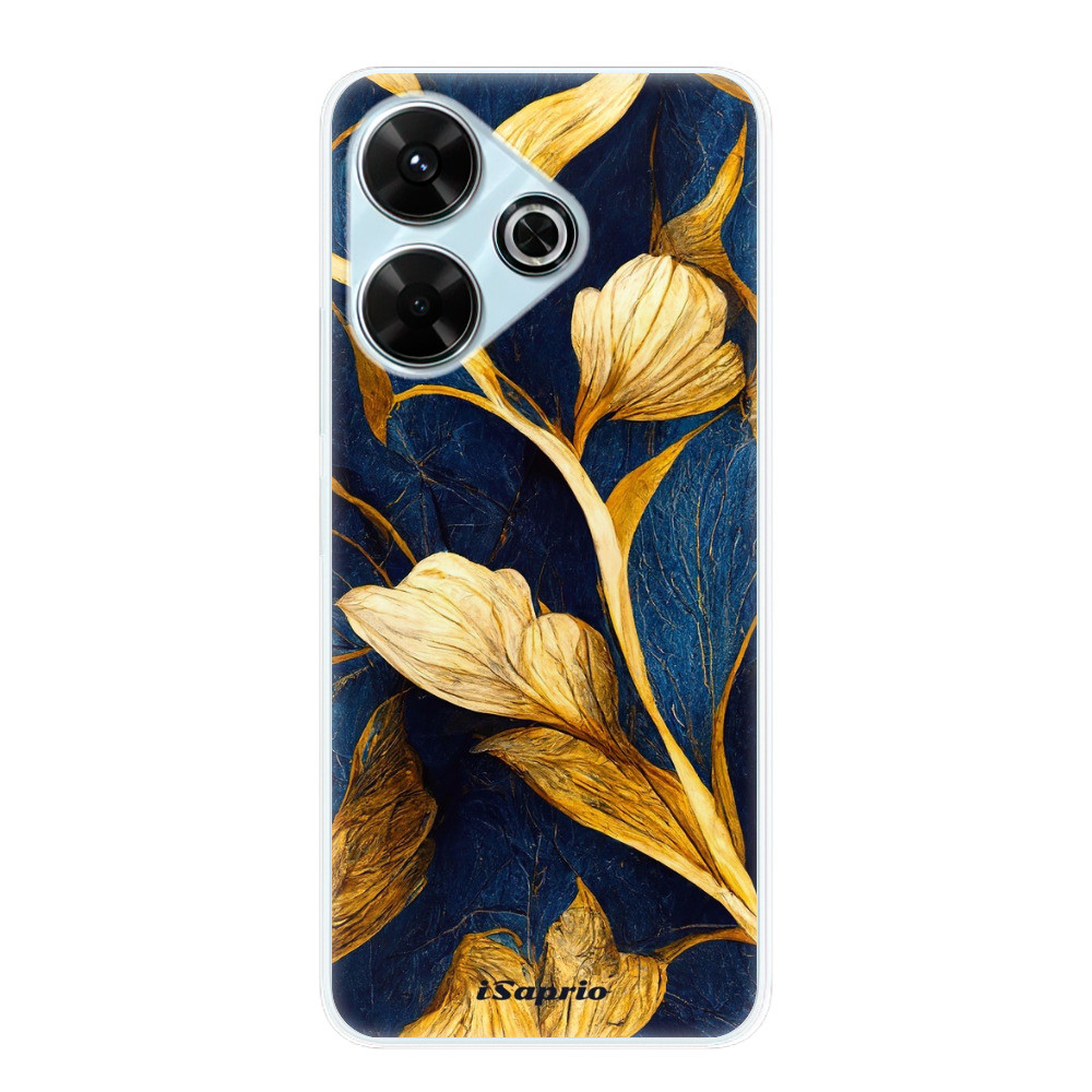 Odolné silikónové puzdro iSaprio - Gold Leaves - Xiaomi Redmi 13