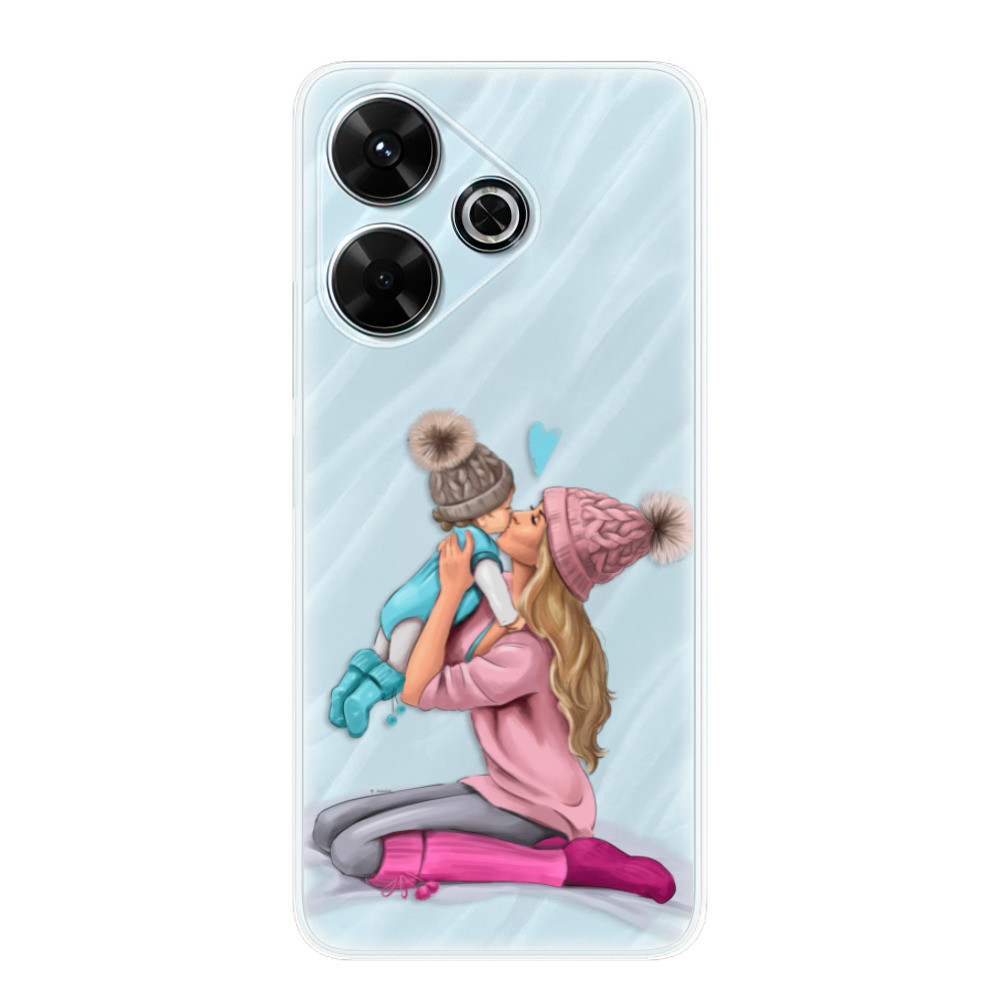 Odolné silikónové puzdro iSaprio - Kissing Mom - Blond and Boy - Xiaomi Redmi 13