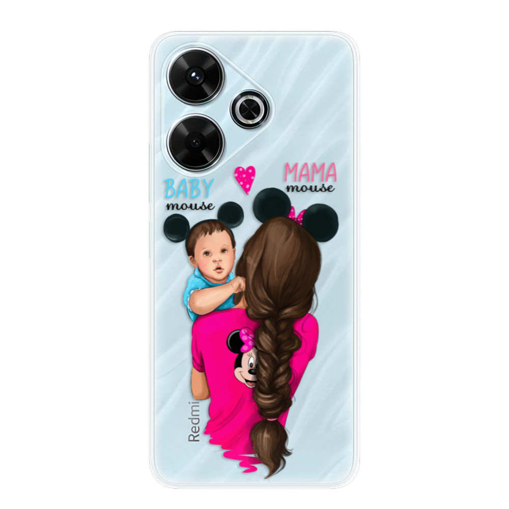 Odolné silikónové puzdro iSaprio - Mama Mouse Brunette and Boy - Xiaomi Redmi 13