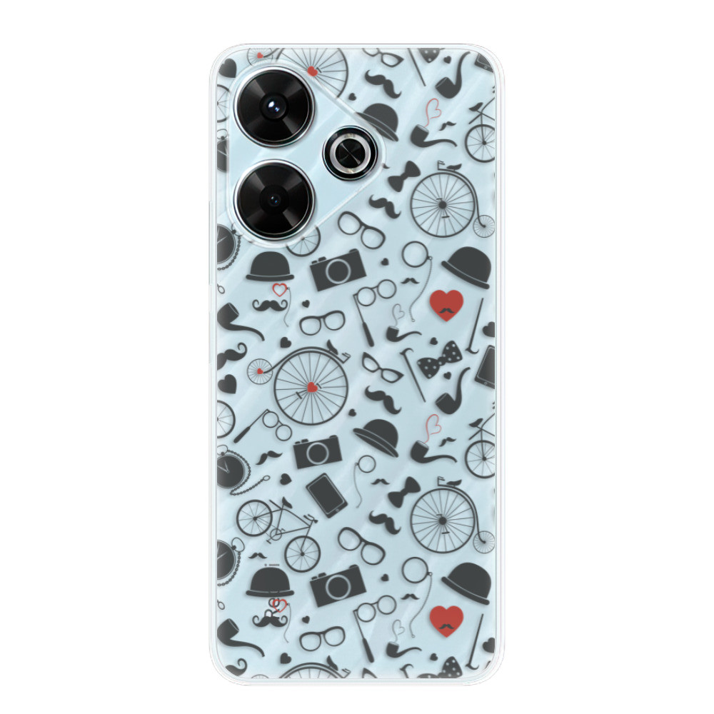 Odolné silikónové puzdro iSaprio - Vintage Pattern 01 - black - Xiaomi Redmi 13