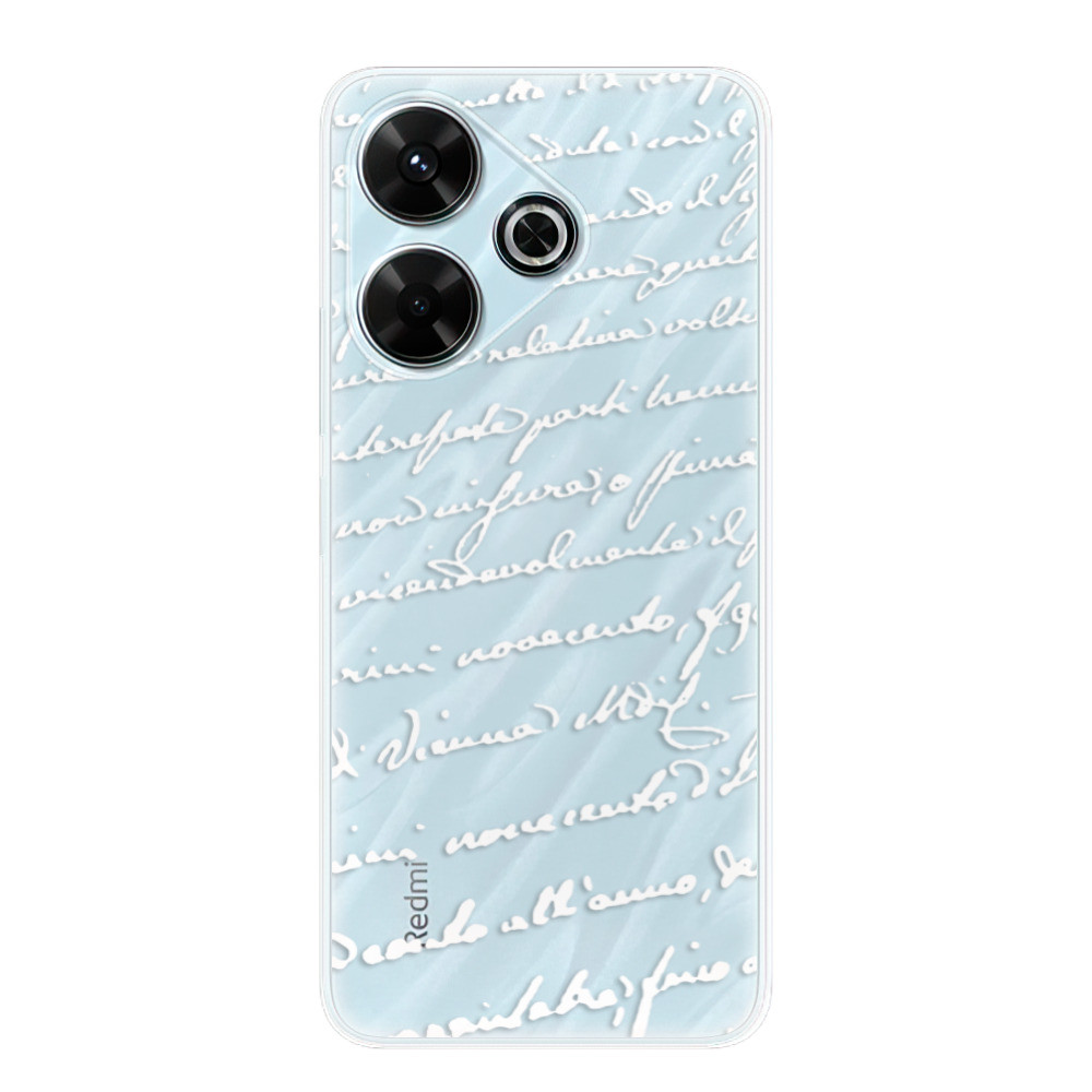 Odolné silikónové puzdro iSaprio - Handwriting 01 - white - Xiaomi Redmi 13