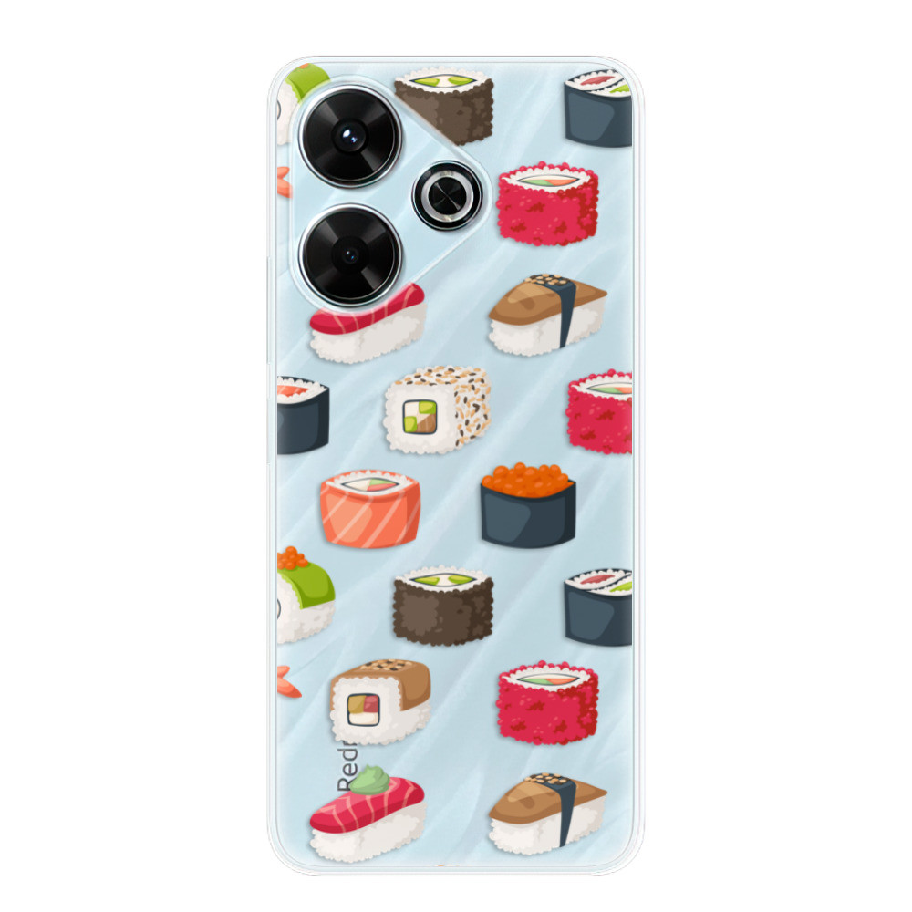Odolné silikónové puzdro iSaprio - Sushi Pattern - Xiaomi Redmi 13