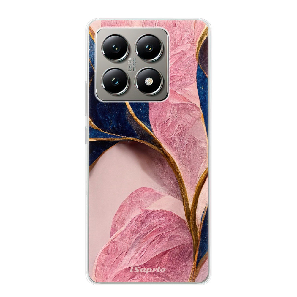 Odolné silikónové puzdro iSaprio - Pink Blue Leaves - Xiaomi 14T