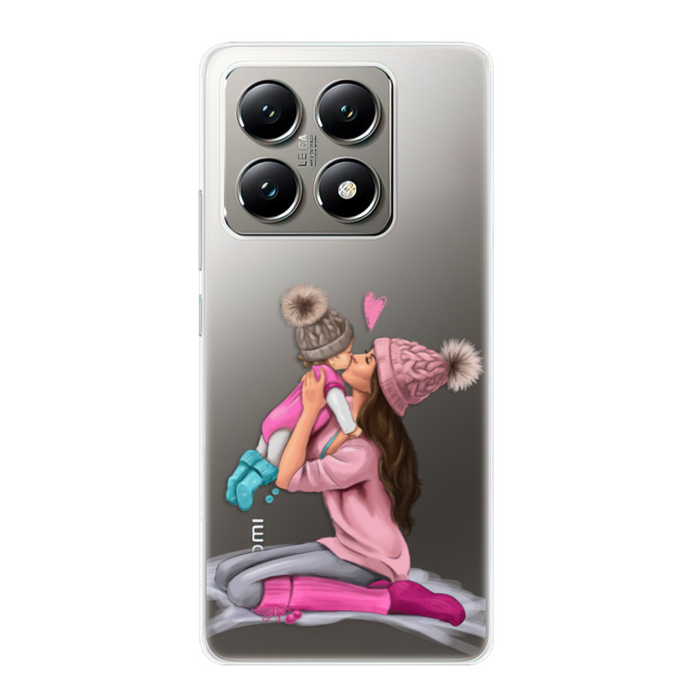 Odolné silikónové puzdro iSaprio - Kissing Mom - Brunette and Girl - Xiaomi 14T