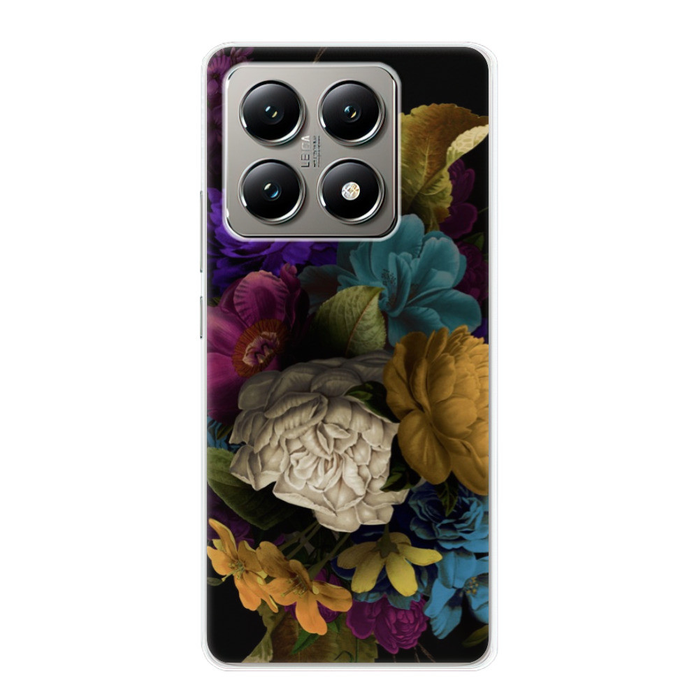 Odolné silikónové puzdro iSaprio - Dark Flowers - Xiaomi 14T Pro