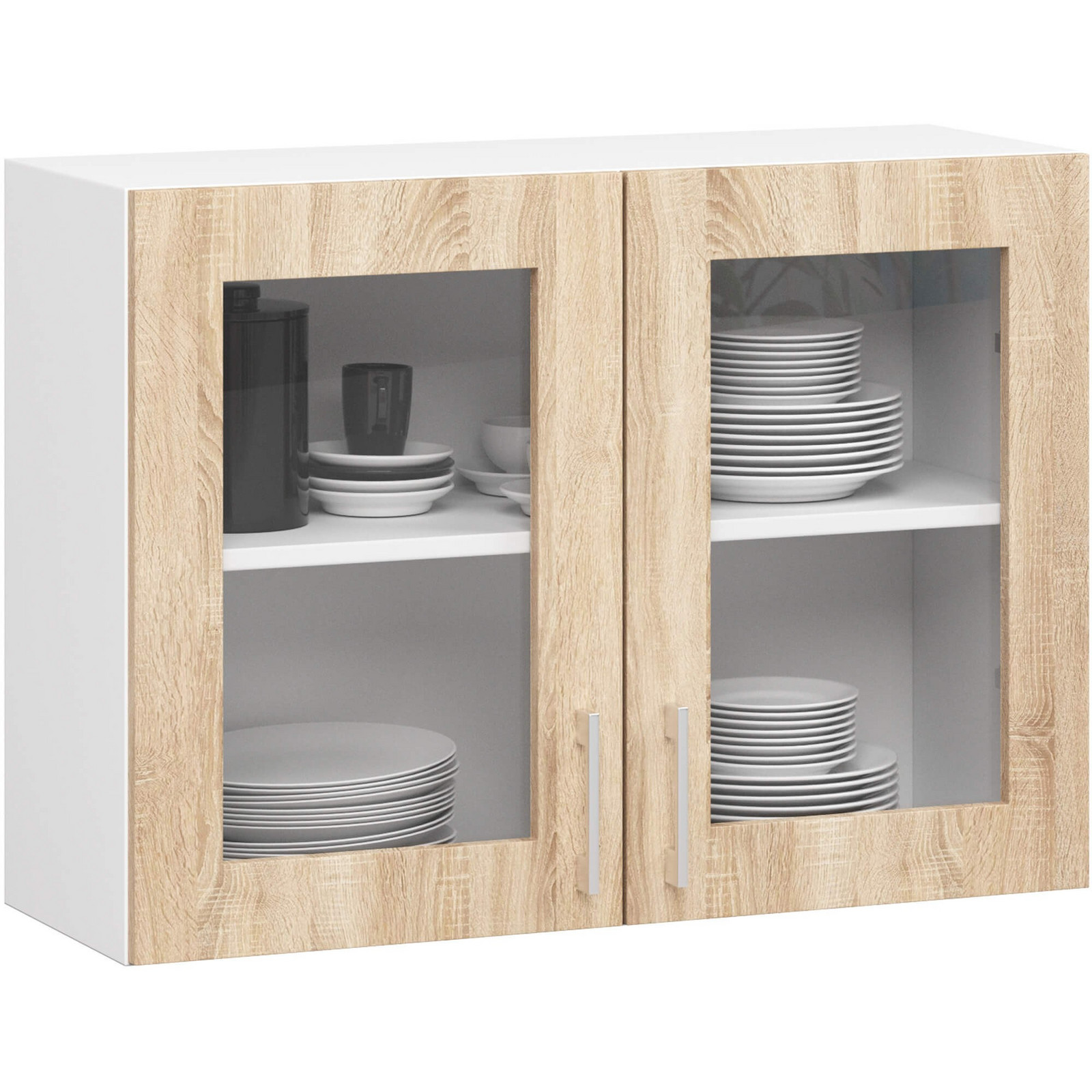 Kuchyňská závěsná skříňka ARTUS LIMA W80 H580 bílá/dub sonoma