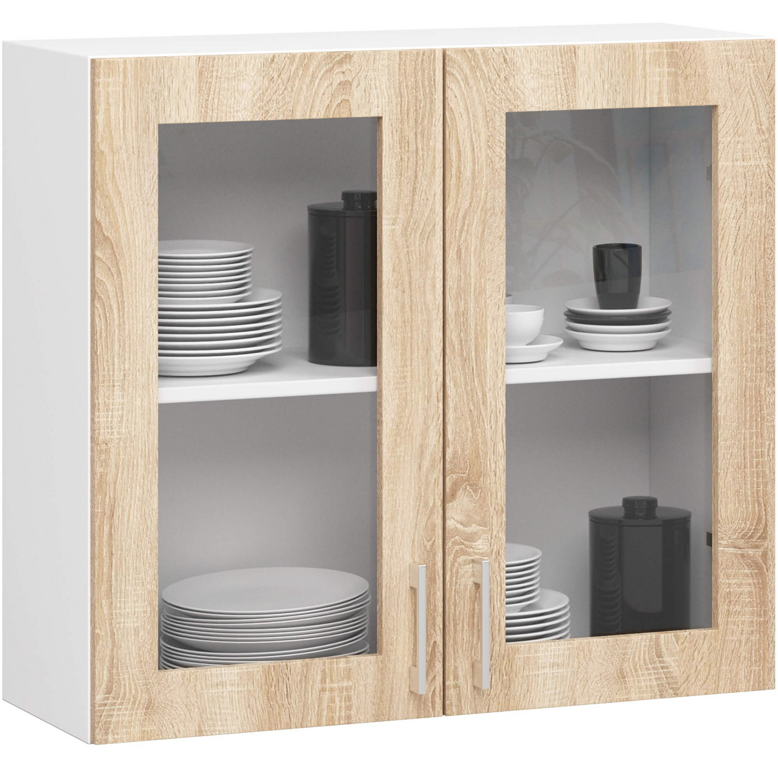 Kuchyňská závěsná skříňka ARTUS LIMA W80 H720 bílá/dub sonoma
