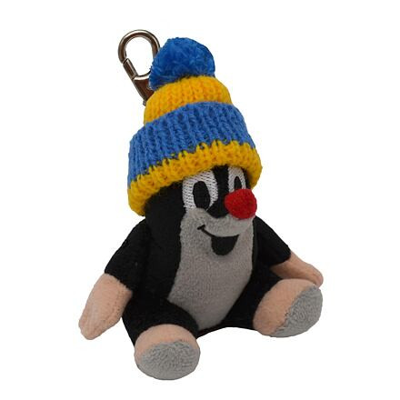 Moravská ústředna Krtko 9cm sediaci, čiapka modrožltá, karabína