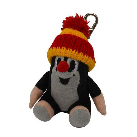 Moravská ústředna Krtek 9cm sediaci, čiapka červenožltá, karabína