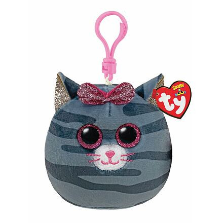 TY Squishy Beanies KIKI, 8,5 cm - šedá mačka - kľúčenka