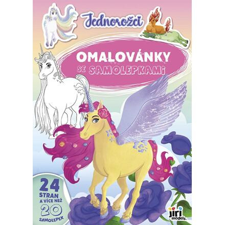 Jiri Models Omaľovánky A4 so samolepkami Jednorožce
