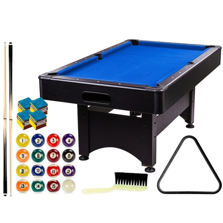 GamesPlanet® 2303 Biliardový stôl pool biliard s vybavením, 6 ft