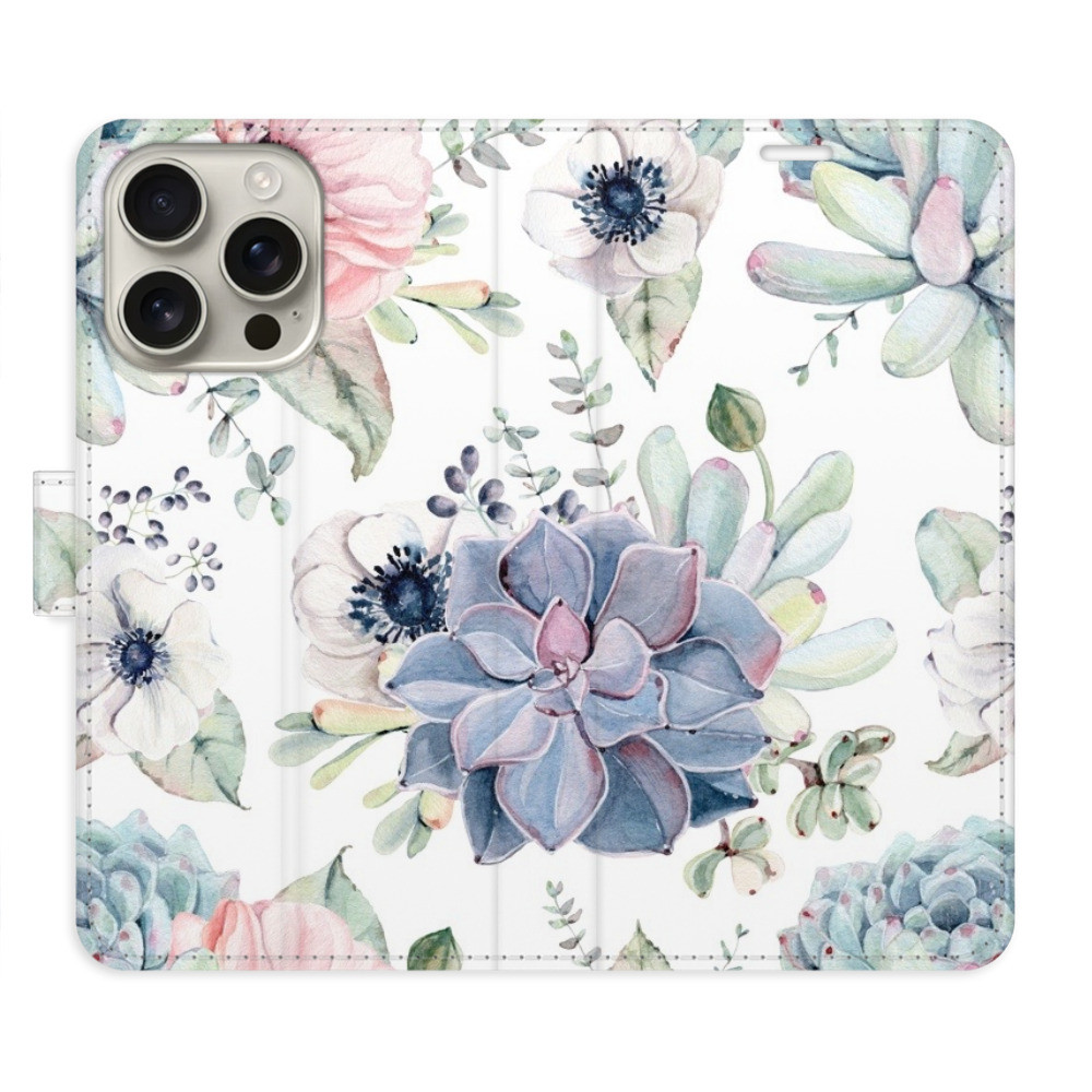Flipové puzdro iSaprio - Succulents - iPhone 16 Pro