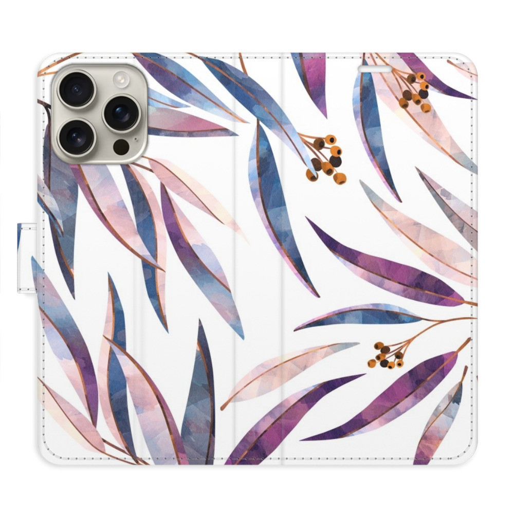 Flipové puzdro iSaprio - Ornamental Leaves - iPhone 16 Pro Max