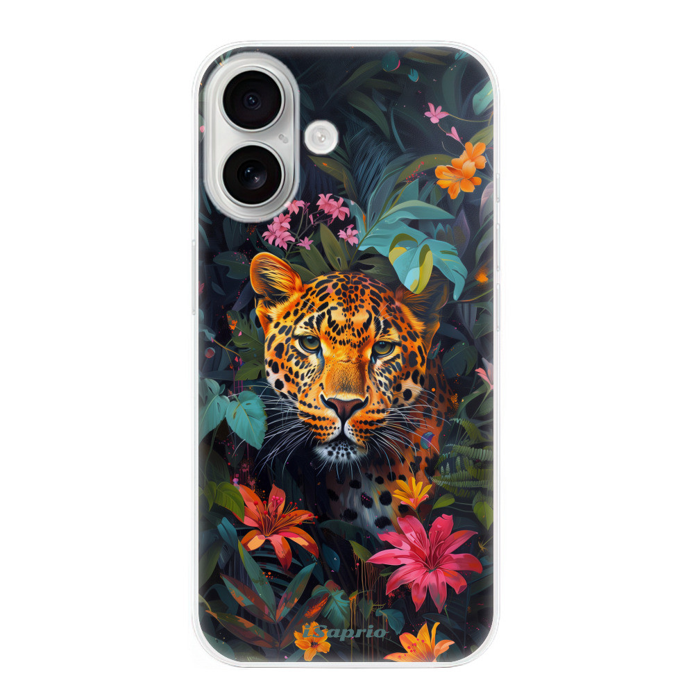 Odolné silikónové puzdro iSaprio - Flower Jaguar - iPhone 16