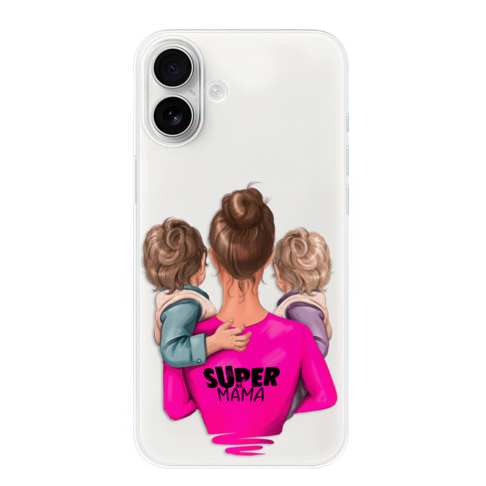 Odolné silikónové puzdro iSaprio - Super Mama - Two Boys - iPhone 16 Plus