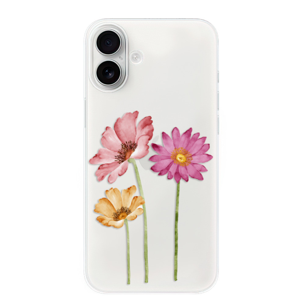Odolné silikónové puzdro iSaprio - Three Flowers - iPhone 16 Plus