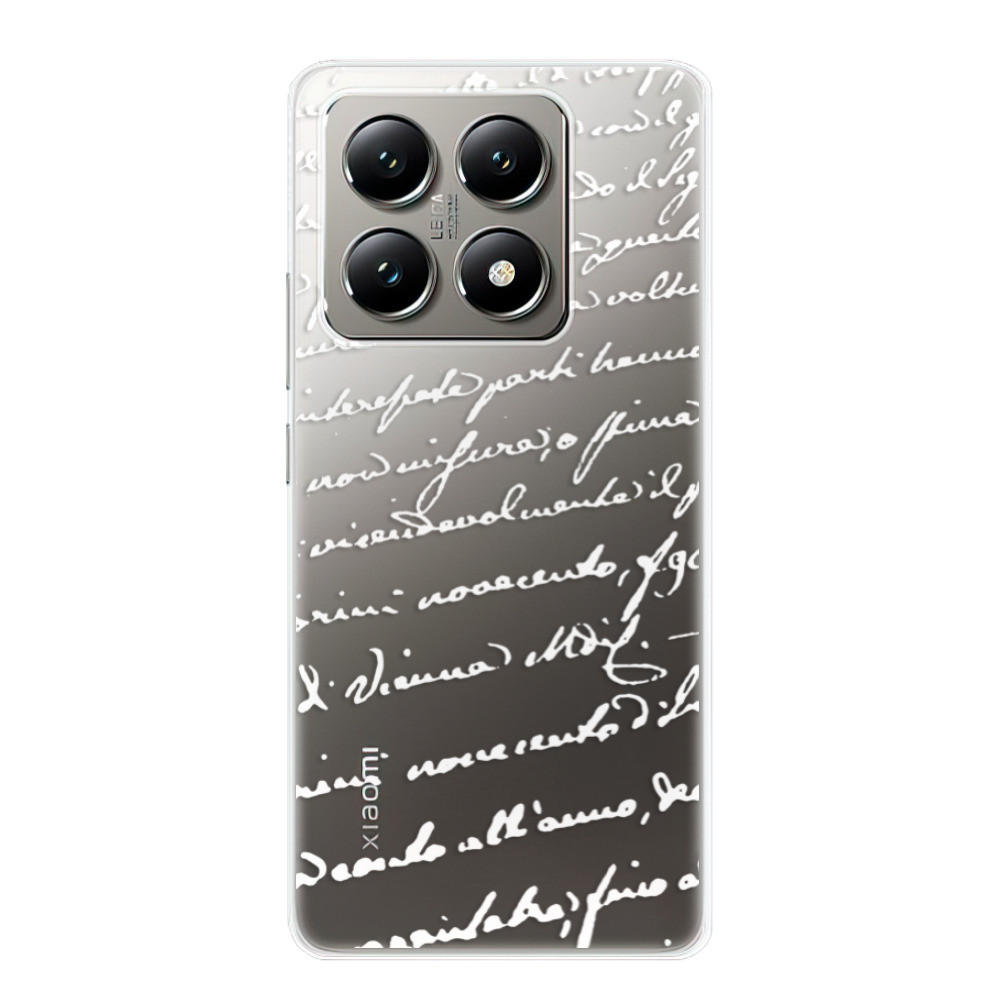 Odolné silikónové puzdro iSaprio - Handwriting 01 - white - Xiaomi 14T Pro