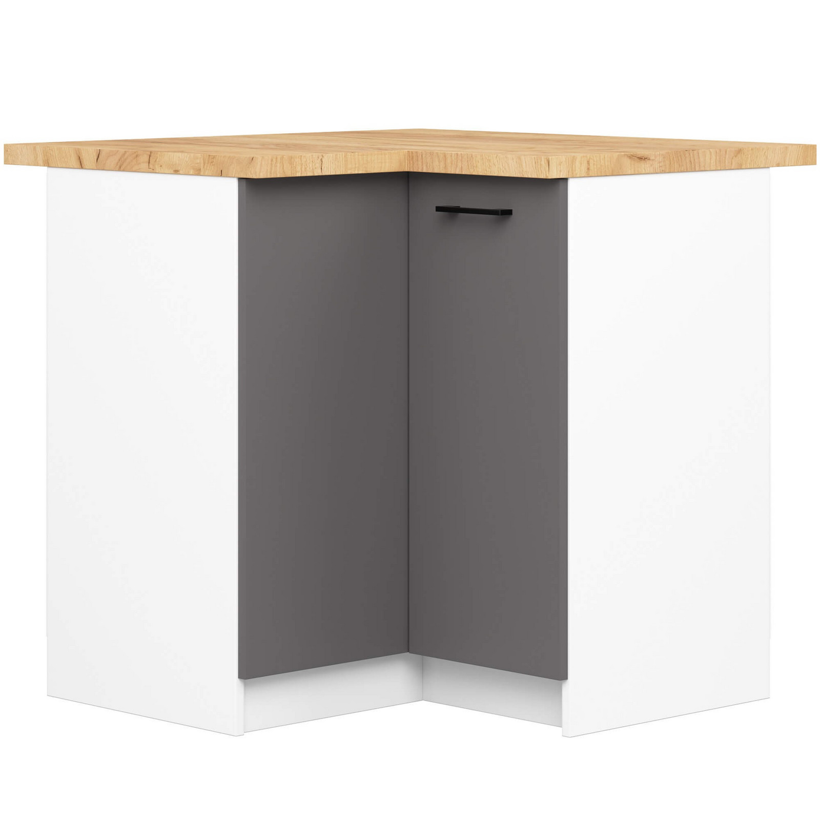 Kuchyňská rohová skříňka Olivie S 90 cm bílá/grafitově šedá mat