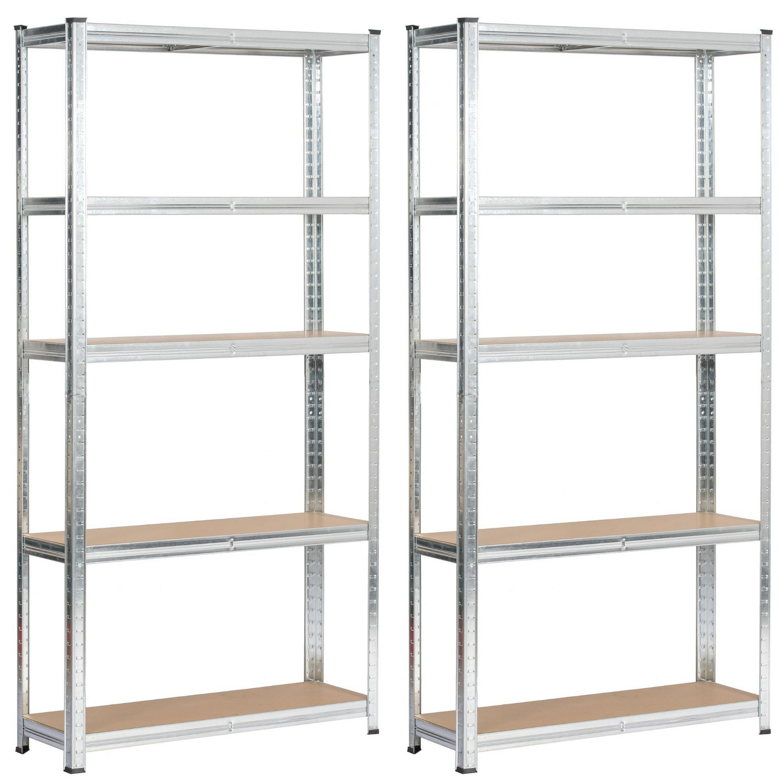 Sada 2 ks kovových regálů REGMET 90x30x180 cm stříbrná