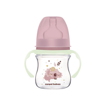 Canpol babies Antikoliková fľaša EasyStart SLEEPY KOALA 120ml ružová