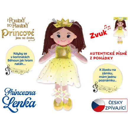 Mikro Trading Bábika Princezná Lenka 35cm mäkké telo na batérie česky spievajúci