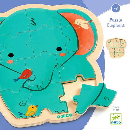DJECO Dřevěné puzzle Slon