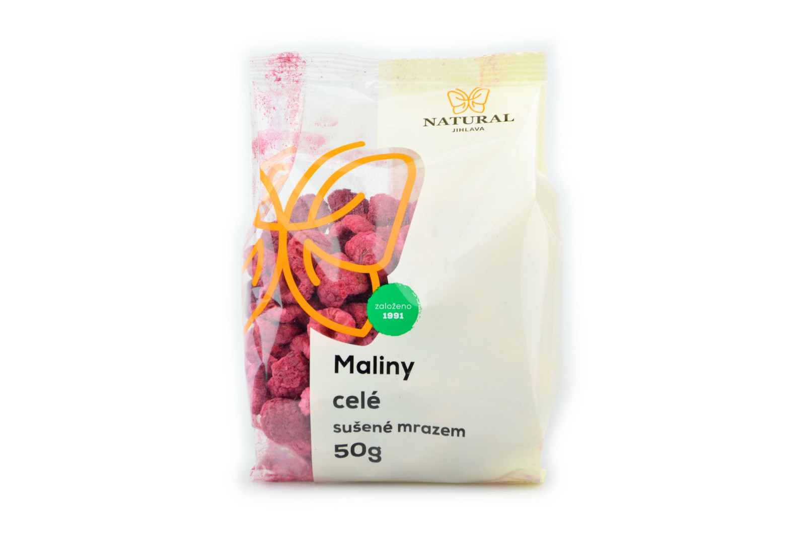 Natural Jihlava Maliny celé mrazom sušené - Natural 50g 16 ks