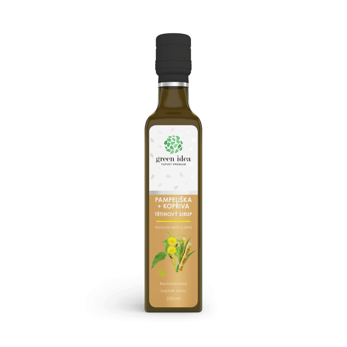 TOPVET GREEN IDEA Púpava + žihľava sirup - trstinový 250 ml 250 ml