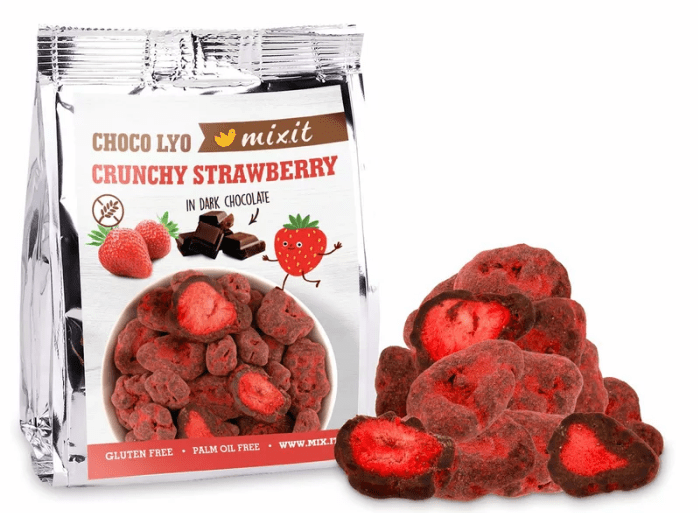Mixit Chrumkavé jahody v čokoláde do vrecka 60g