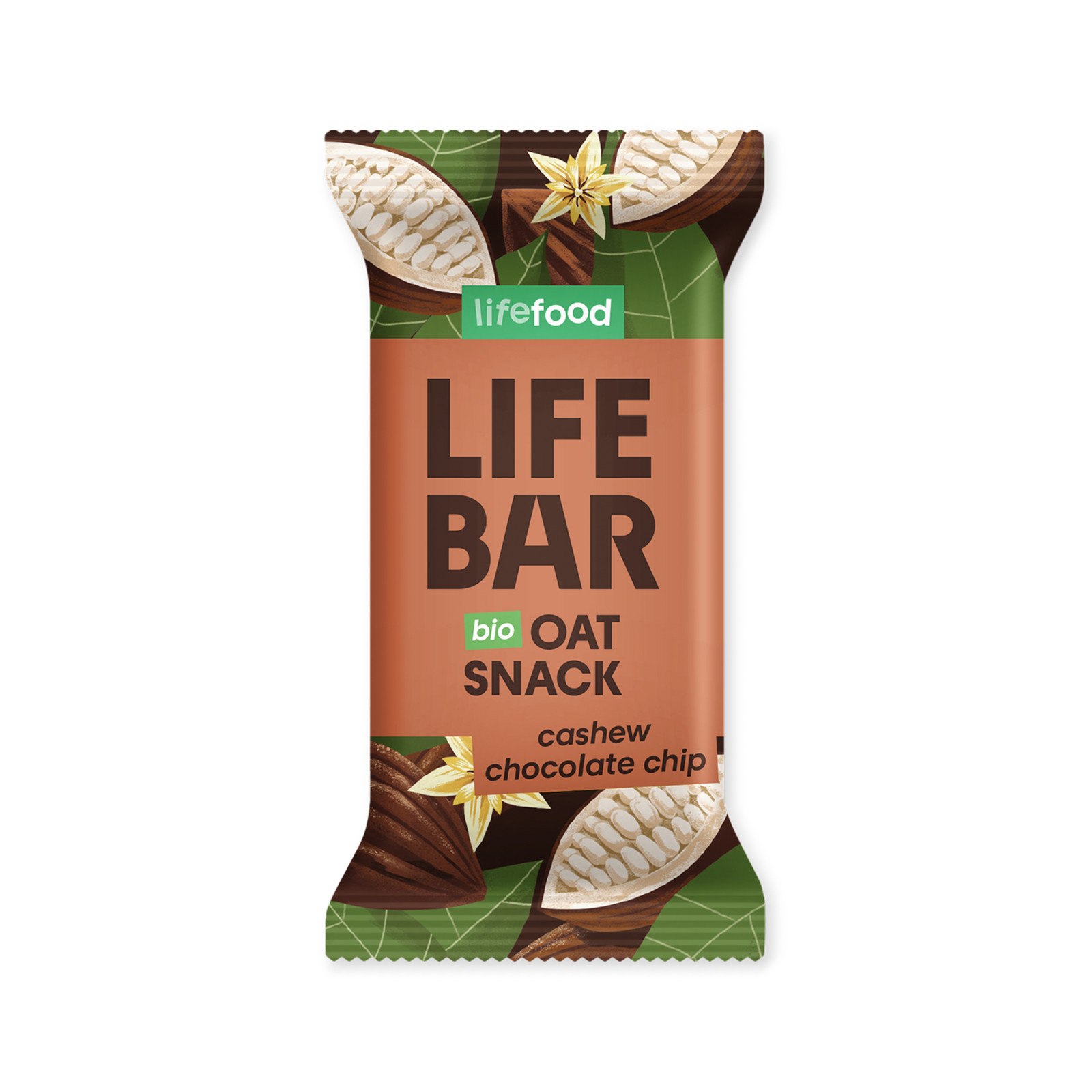 Country Life Tyčinka Lifebar Oat snack s kešu a kúskami čokolády 40 g BIO   LIFEFOOD