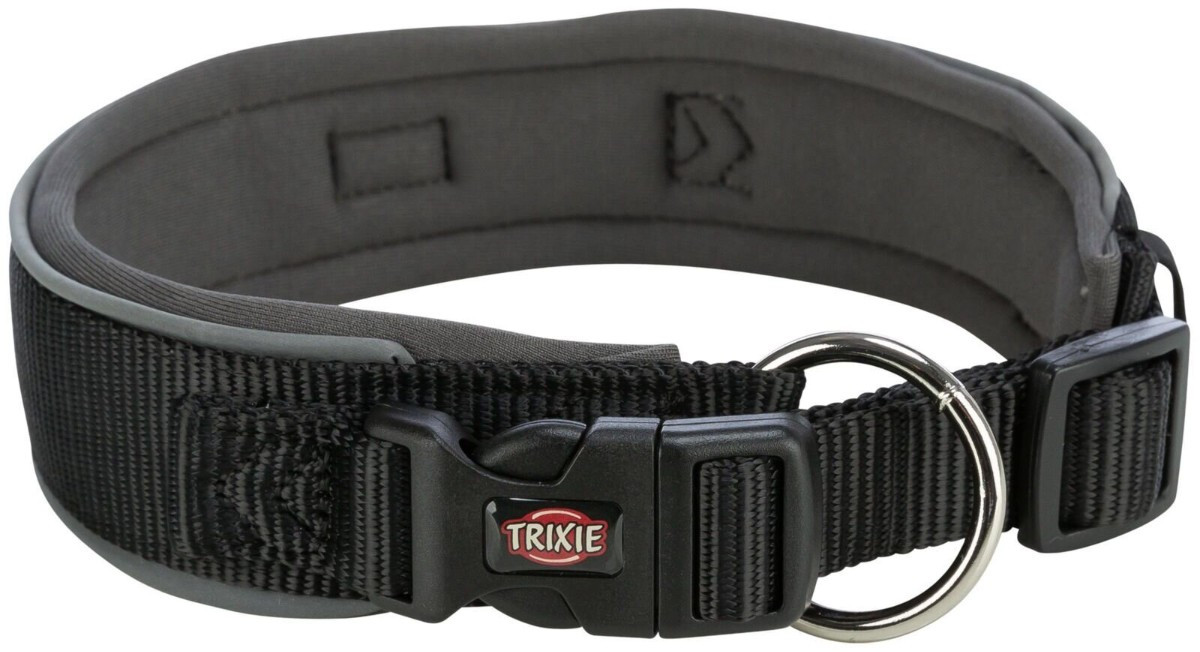Trixie Obojok Premium Extra Široký, Čierna/Grafit - M/L