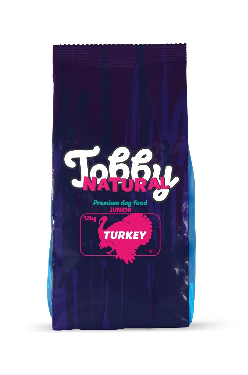 Tobby Natural Dog Junior Turkey - 14kg