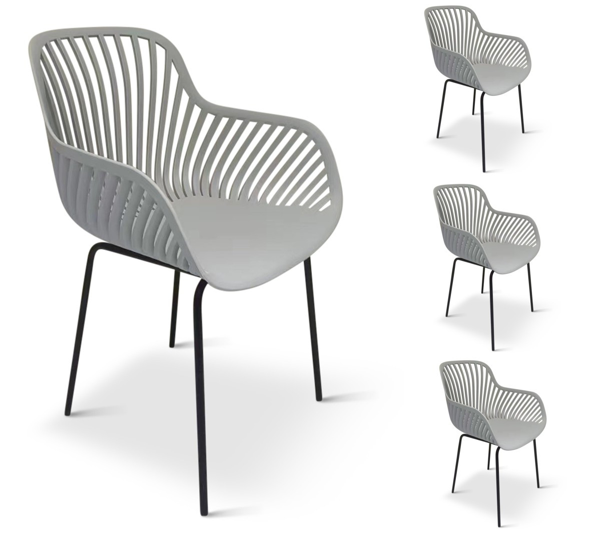 TEXIM GABY - sada dizajnových kresiel - šedá
