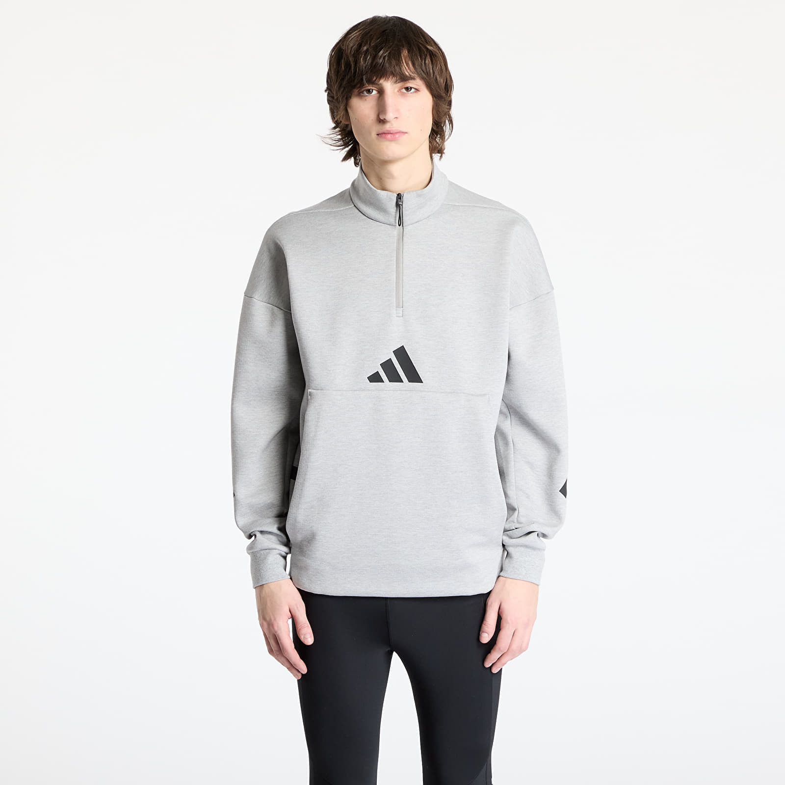 Mikina adidas Z.N.E. Half Zip Hoodie Grey/ Medium Grey Heather L