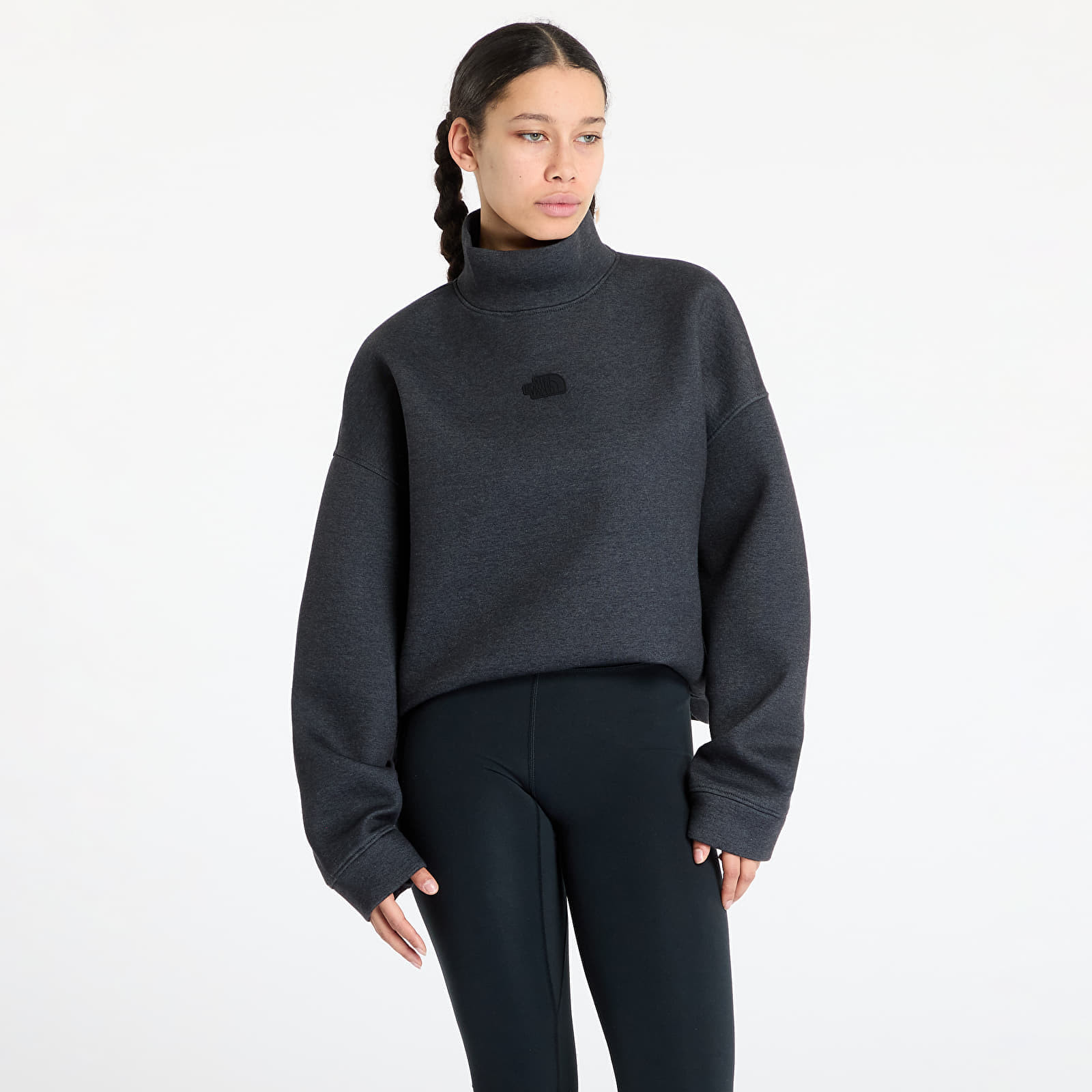 Mikina The North Face Mock Neck Relaxed Sweater TNF Black M