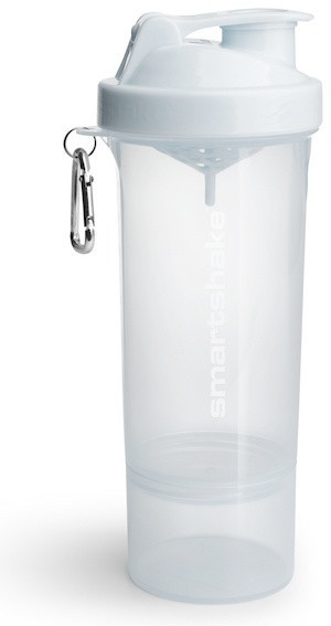 Smartshake slim šejker smoke 400 ml + 100 ml - pure white