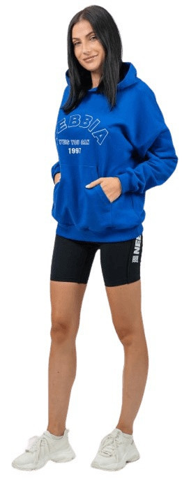 Nebbia oversize mikina s kapúciou gym rat 256 modrá - s