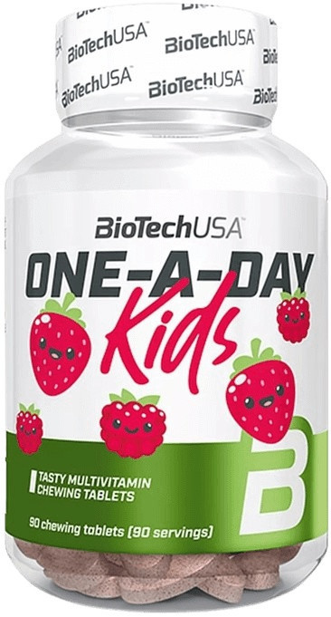 Biotechusa one-a-day kids 90 tabliet - jahoda/malina