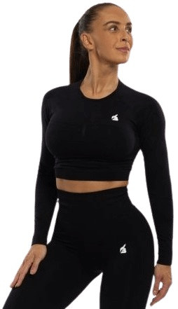 Booty basic active be black crop-top - xs/s