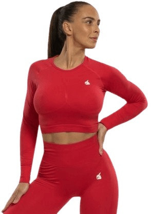 Booty basic active candy red crop-top