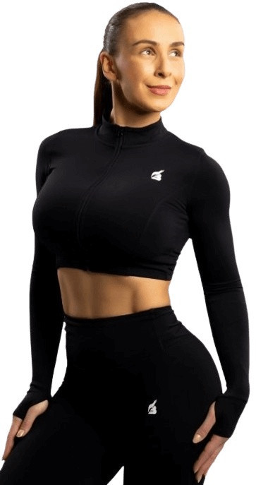 Booty simple - crop top zipper black