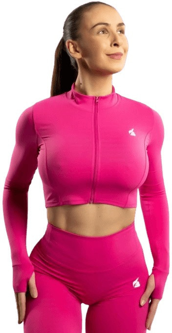 Booty simple - crop top zipper pink - s