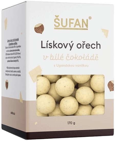 Šufan lískový ořech 170 g - bielá čokoláda/ugandská vanilka