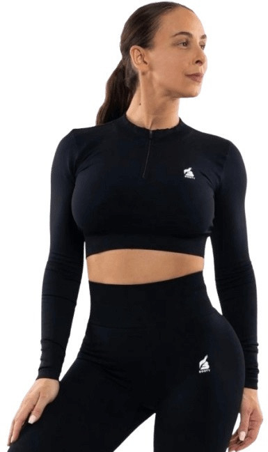 Booty lux black crop top - s