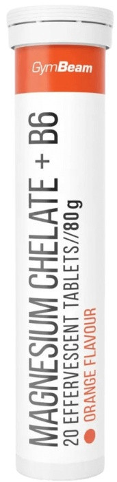 Gymbeam magnesium chelate + b6 20 šumivých tablet - pomaranč