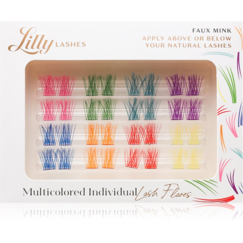 Lilly Lashes Multicolored Individual trsové nalepovacie mihalnice s uzlíkom 32 ks