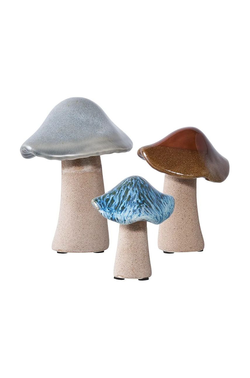 Dekoračná figúrka House Nordic Mushrooms 3-pak zelená farba